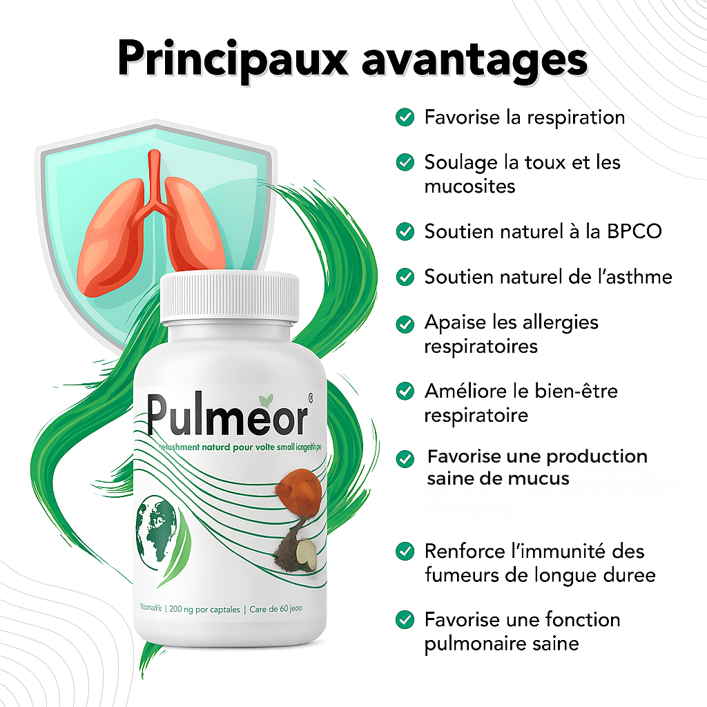 Pulmeor – Capsules à base de champignon Tiger Milk